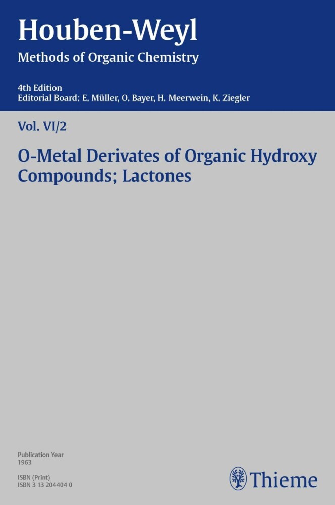 Houben-Weyl Methods of Organic Chemistry Vol. VI/2, 4th Edition main product photo