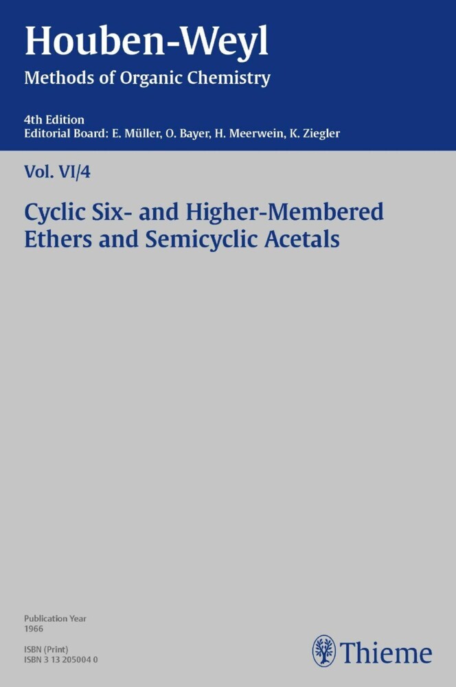 Houben-Weyl Methods of Organic Chemistry Vol. VI/4, 4th Edition main product photo