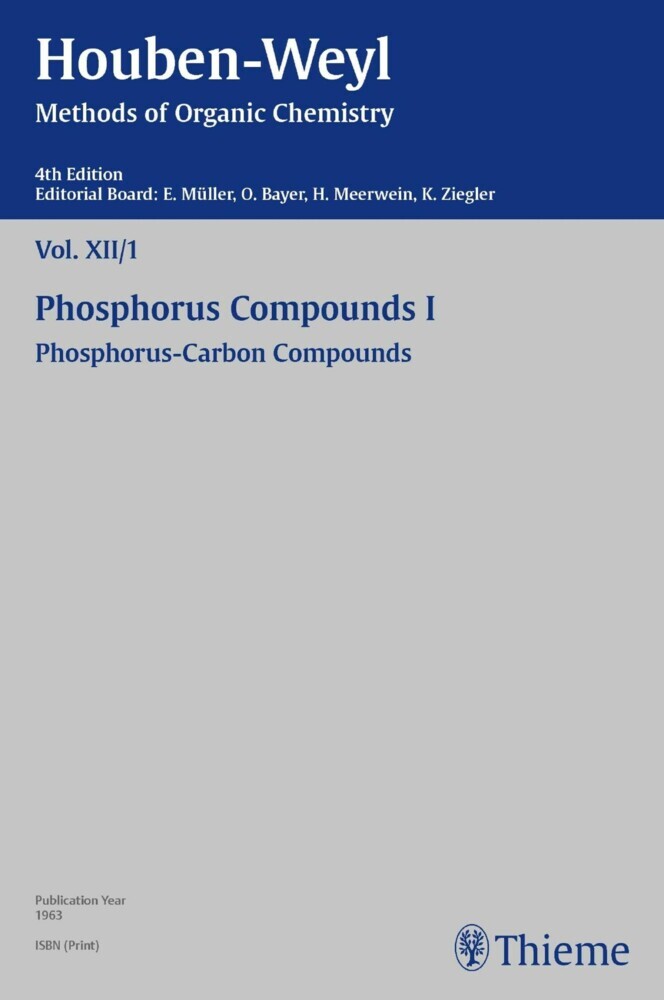 Houben-Weyl Methods of Organic Chemistry Vol. XII/1, 4th Edition main product photo