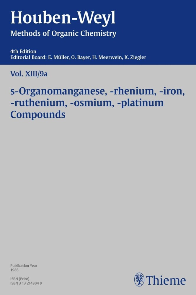 Houben-Weyl Methods of Organic Chemistry Vol. XIII/9a, 4th Edition main product photo