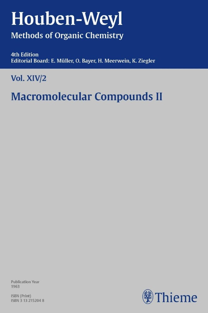 Houben-Weyl Methods of Organic Chemistry Vol. XIV/2, 4th Edition main product photo