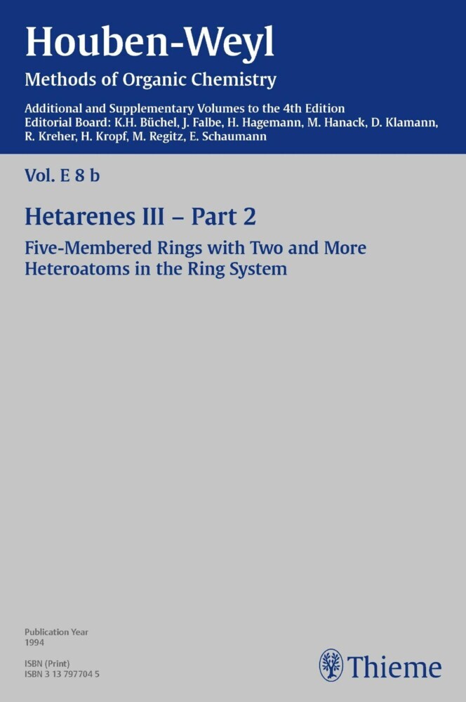 Houben-Weyl Methods of Organic Chemistry Vol. E 8b, 4th Edition Supplement main product photo