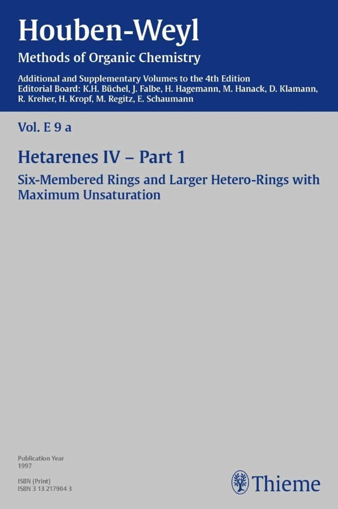 Houben-Weyl Methods of Organic Chemistry Vol. E 9a, 4th Edition Supplement main product photo