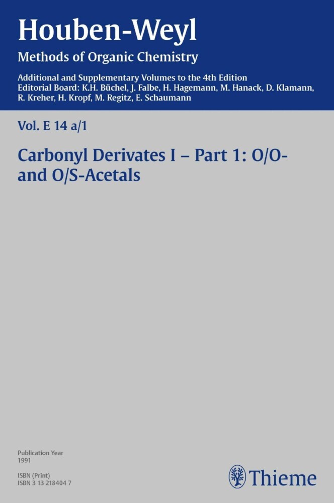 Houben-Weyl Methods of Organic Chemistry Vol. E 14a/1, 4th Edition Supplement main product photo