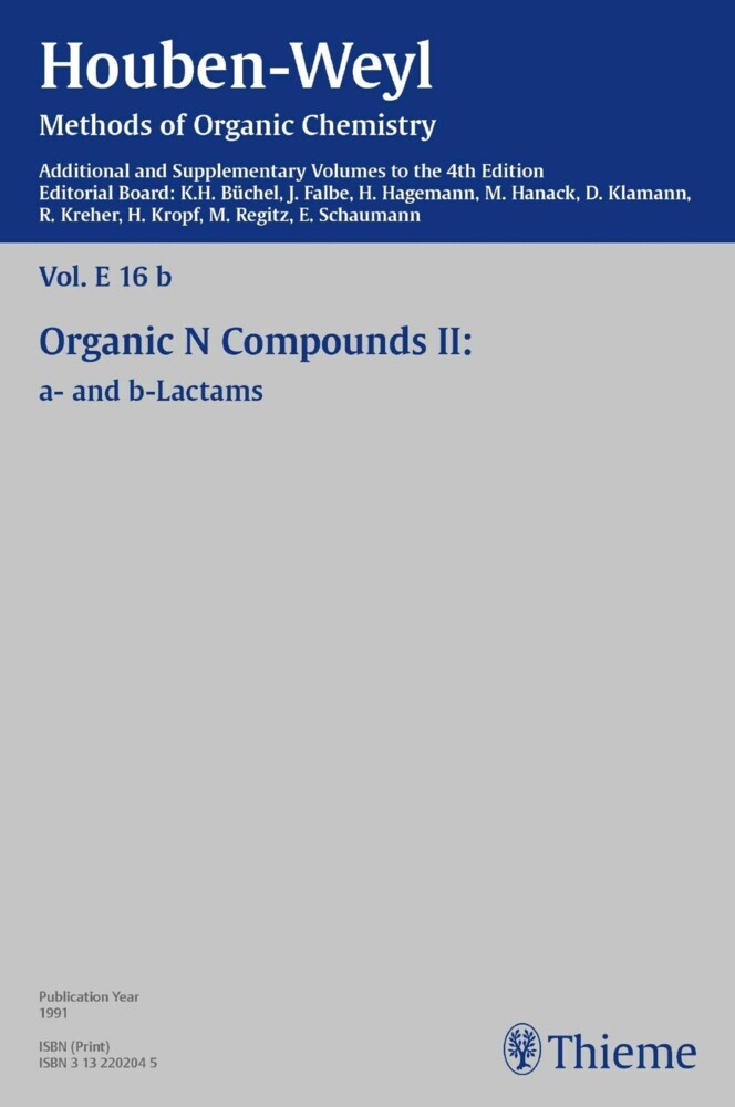 Houben-Weyl Methods of Organic Chemistry Vol. E 16b, 4th Edition Supplement main product photo