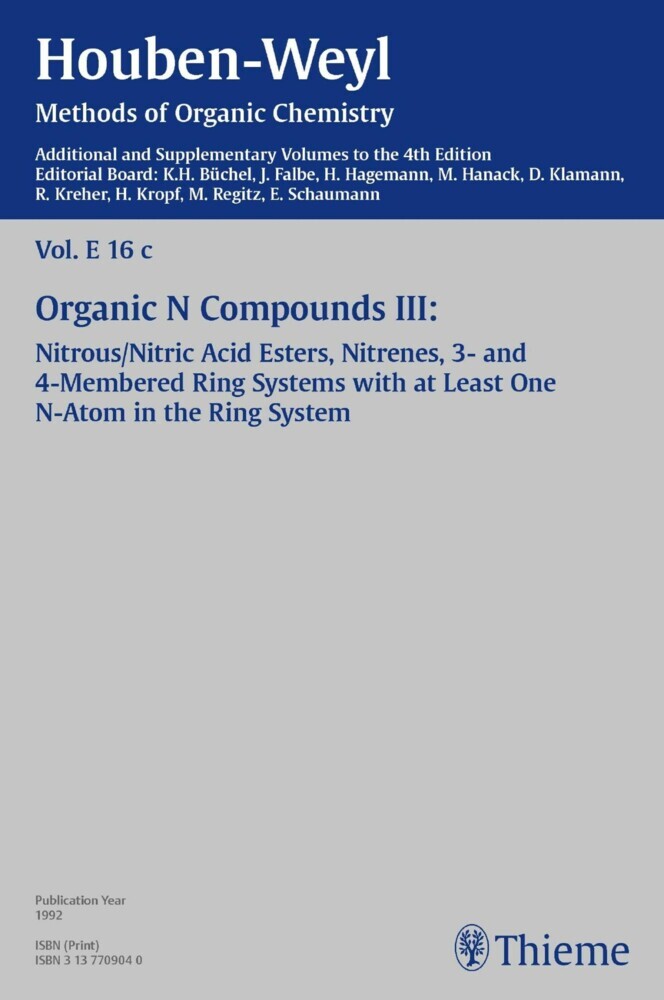 Houben-Weyl, Volume E 16c, 4th Edition Supplement main product photo