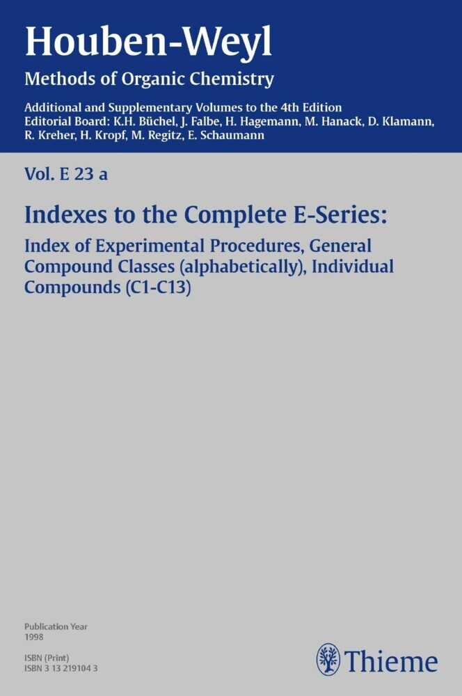 Houben-Weyl, Volume E 23a, 4th Edition Supplement main product photo