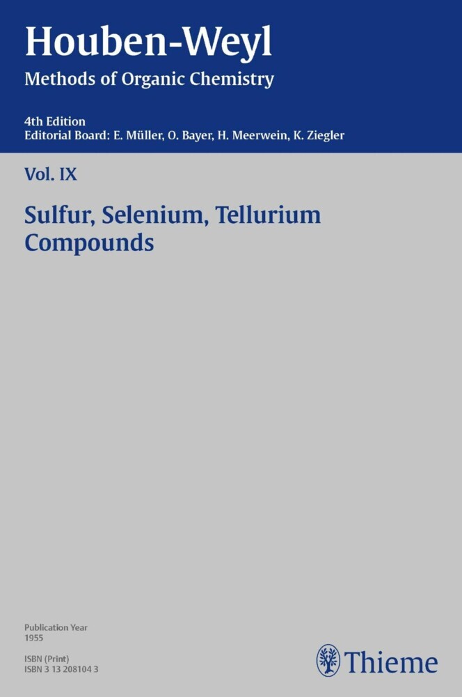 Houben-Weyl Methods of Organic Chemistry Vol. IX, 4th Edition main product photo