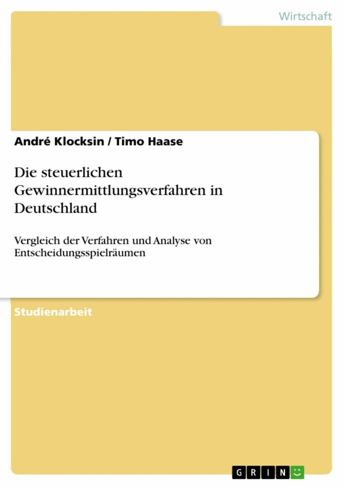 Die steuerlichen Gewinnermittlungsverfahren in Deutschland main product photo