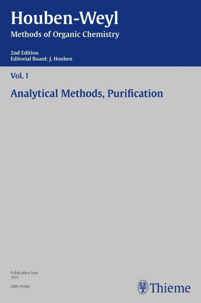 Houben-Weyl Methods of Organic Chemistry Vol. I, 2nd Edition main product photo