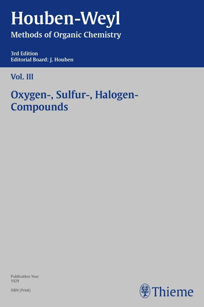 Houben-Weyl Methods of Organic Chemistry Vol. III, 3rd Edition main product photo