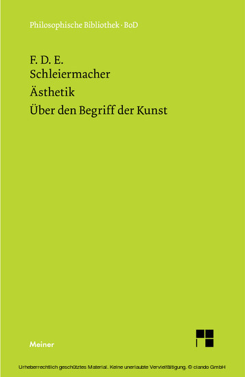 Ästhetik (1819/25). Über den Begriff der Kunst (1831/32) main product photo