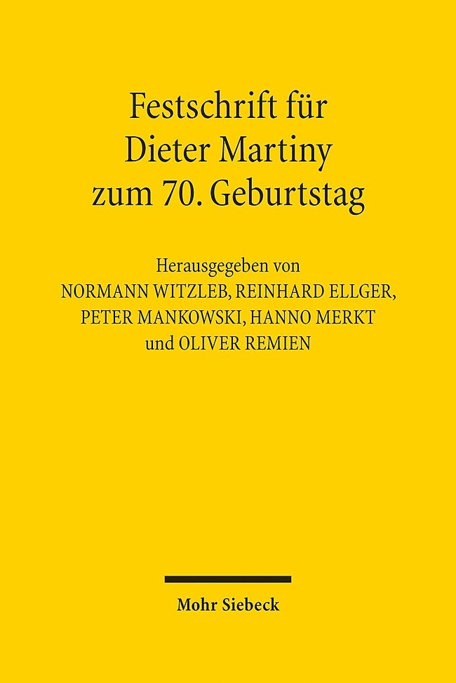 Festschrift für Dieter Martiny zum 70. Geburtstag main product photo