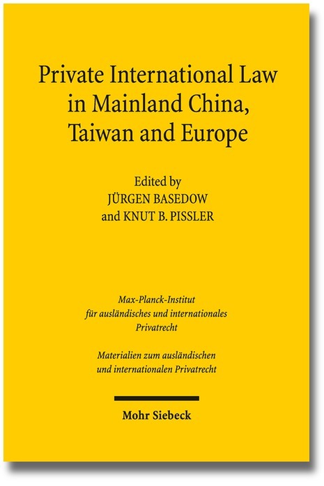 Private International Law in Mainland China, Taiwan and Europe main product photo