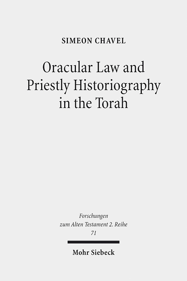Oracular Law and Priestly Historiography in the Torah main product photo