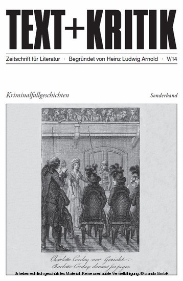 TEXT+KRITIK Sonderband - Kriminalfallgeschichten main product photo