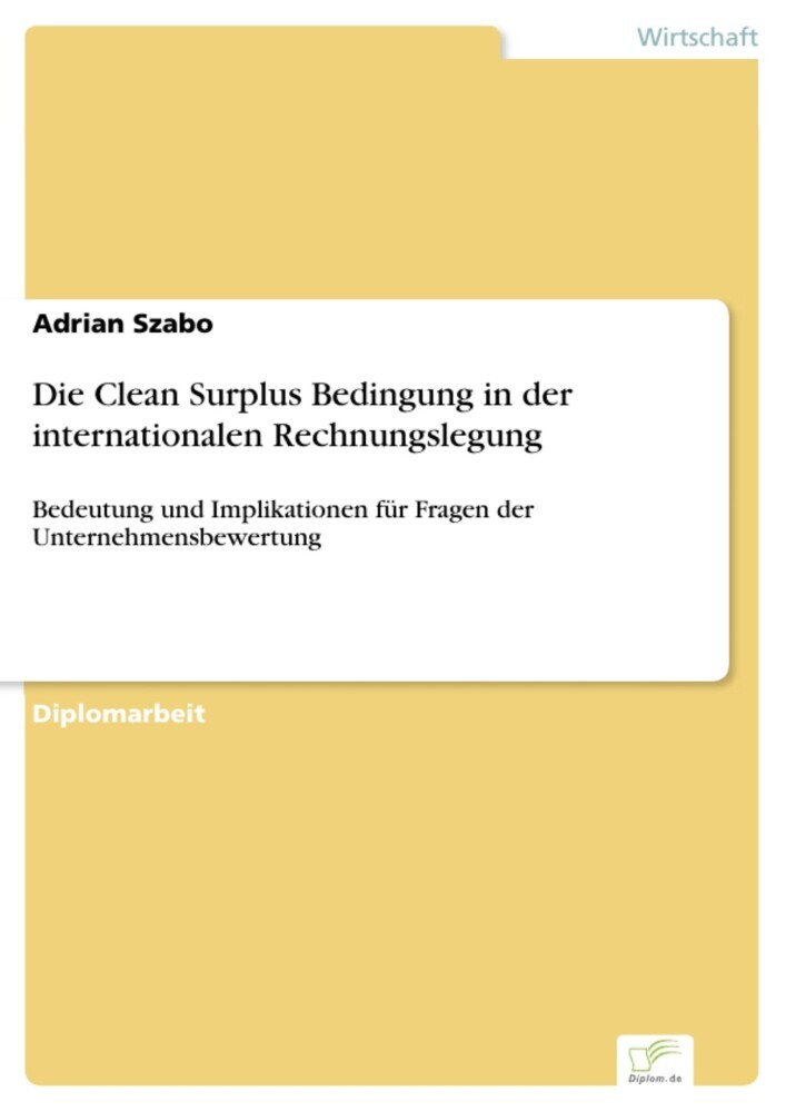 Die Clean Surplus Bedingung in der internationalen Rechnungslegung main product photo