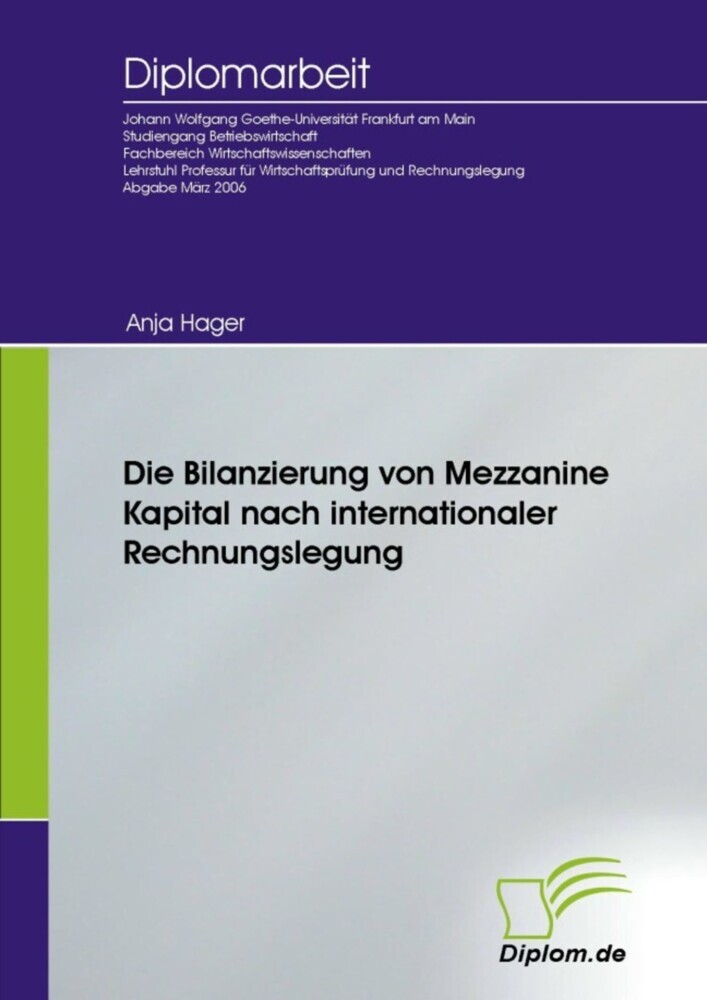 Die Bilanzierung von Mezzanine Kapital nach internationaler Rechnungslegung main product photo