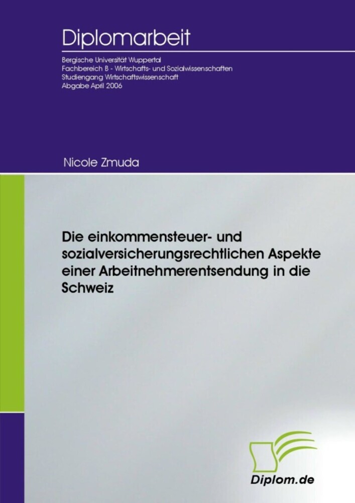 Die einkommensteuer- und sozialversicherungsrechtlichen Aspekte einer Arbeitnehmerentsendung in die Schweiz main product photo