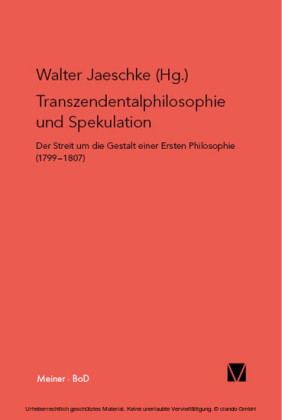 Transzendentalphilosophie und Spekulation