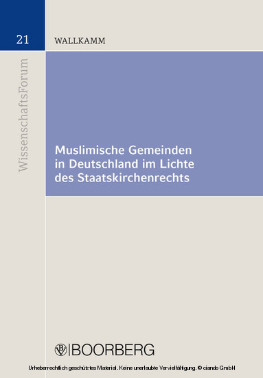 Muslimische Gemeinden in Deutschland im Lichte des Staatskirchenrechts main product photo