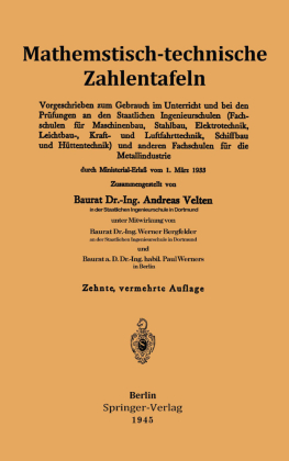 Mathematisch-technische Zahlentafeln
