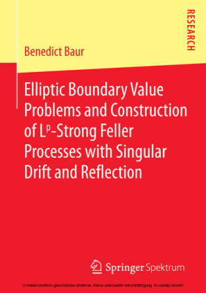 Elliptic Boundary Value Problems and Construction of Lp-Strong Feller Processes with Singular Drift and Reflection
