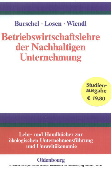Betriebswirtschaftslehre der Nachhaltigen Unternehmung main product photo