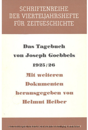 Das Tagebuch von Joseph Goebbels 1925-1926