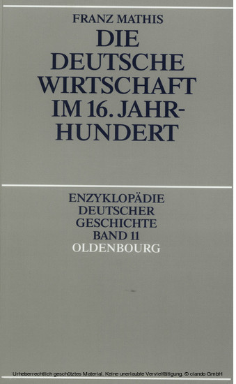 Die deutsche Wirtschaft im 16. Jahrhundert main product photo