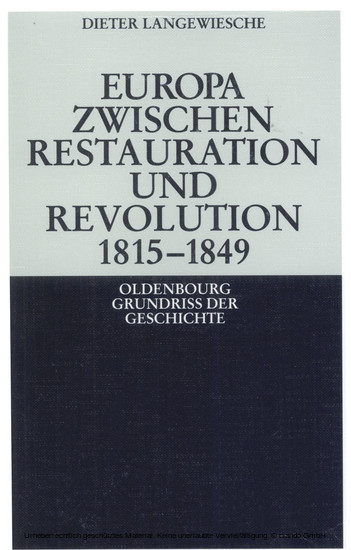 Europa zwischen Restauration und Revolution 1815-1849 main product photo