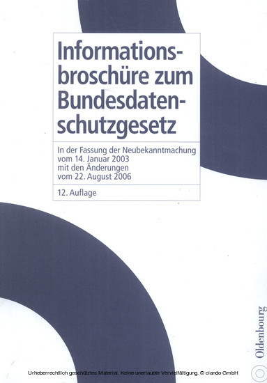 Informationsbroschüre zum Bundesdatenschutzgesetz main product photo