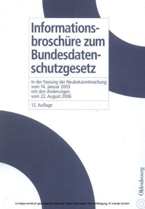 Informationsbroschüre zum Bundesdatenschutzgesetz