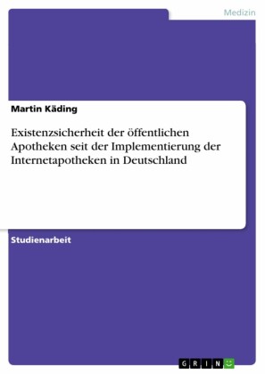 Existenzsicherheit der öffentlichen Apotheken seit der Implementierung der Internetapotheken in Deutschland