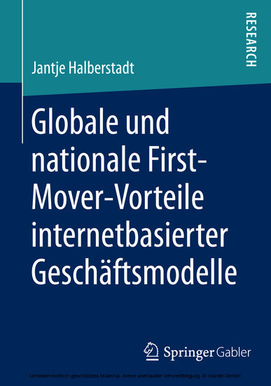 Globale und nationale First-Mover-Vorteile internetbasierter Geschäftsmodelle main product photo