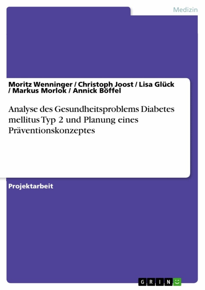 Analyse des Gesundheitsproblems Diabetes mellitus Typ 2 und Planung eines Präventionskonzeptes main product photo