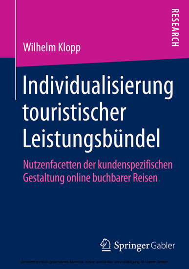 Individualisierung touristischer Leistungsbündel main product photo
