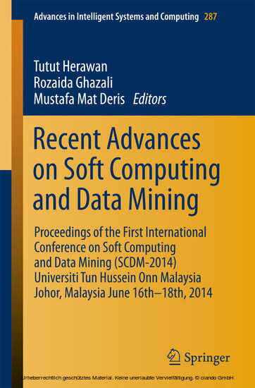 Recent Advances on Soft Computing and Data Mining main product photo