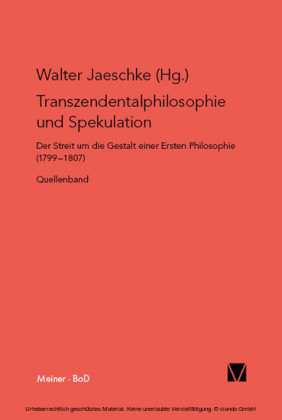 Transzendentalphilosophie und Spekulation