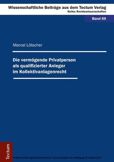 Die vermögende Privatperson als qualifizierter Anleger im Kollektivanlagenrecht main product photo