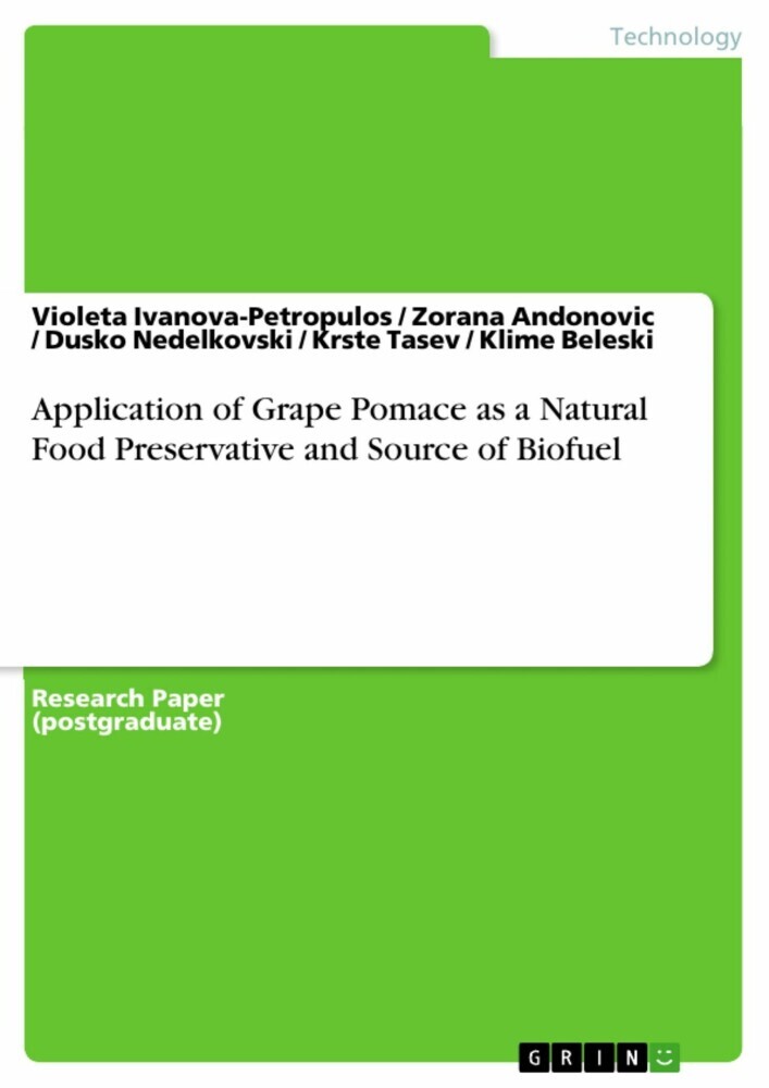 Application of Grape Pomace as a Natural Food Preservative and Source of Biofuel main product photo