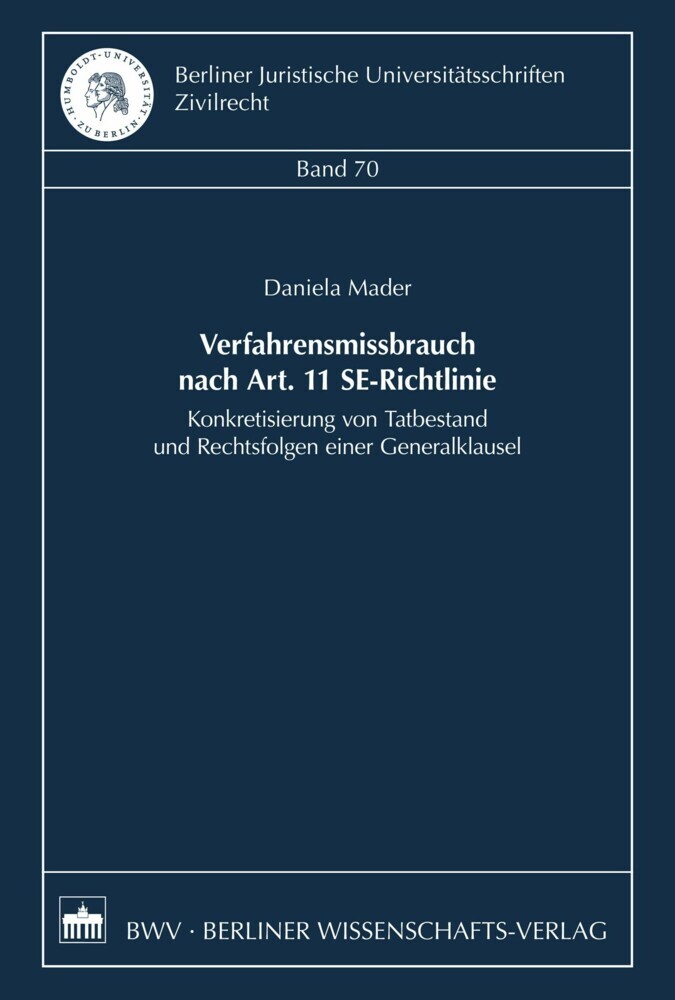 Verfahrensmissbrauch nach Art. 11 SE-Richtlinie main product photo