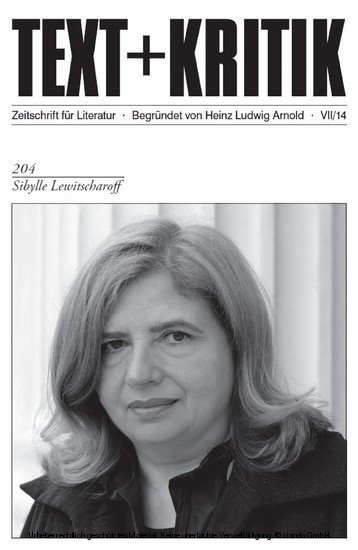 TEXT+KRITIK 204 - Sibylle Lewitscharoff main product photo