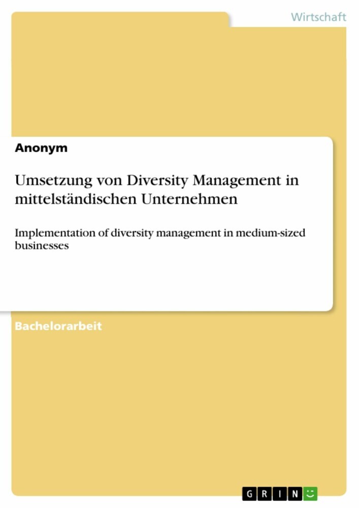 Umsetzung von Diversity Management in mittelständischen Unternehmen main product photo