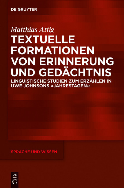 Textuelle Formationen von Erinnerung und Gedächtnis main product photo