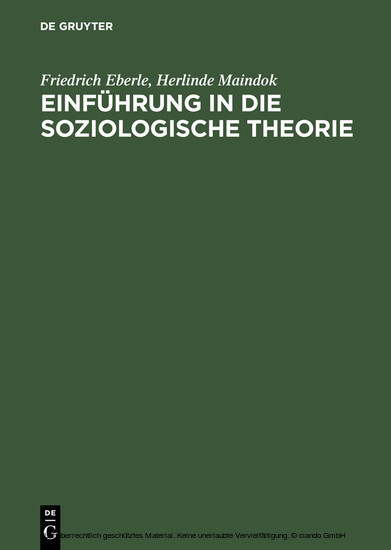 Einführung in die soziologische Theorie main product photo