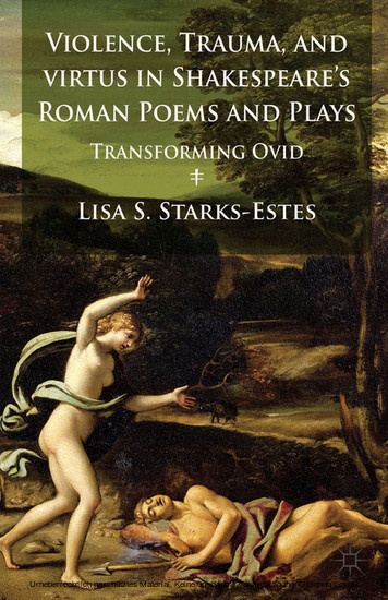 Violence, Trauma, and Virtus in Shakespeare's Roman Poems and Plays main product photo
