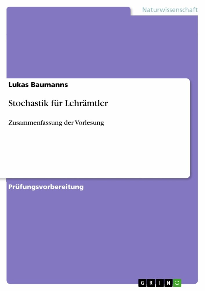 Stochastik für Lehrämtler main product photo