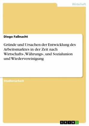 Gründe und Ursachen der Entwicklung des Arbeitsmarktes in der Zeit nach Wirtschafts-, Währungs-, und Sozialunion und Wiedervereinigung