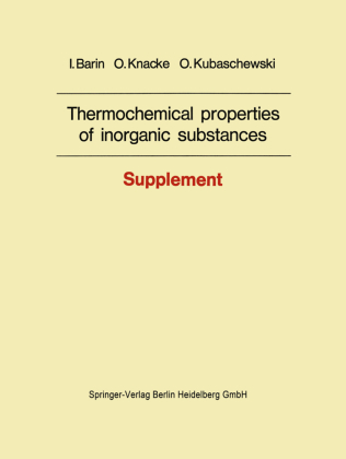 Thermochemical properties of inorganic substances